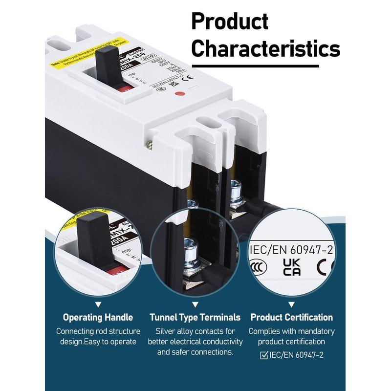 DIHOOL DC 200 Amp Breaker, 500V Battery Disconnect Switch for