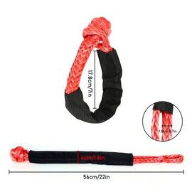 Soft Shackle, Break Strength Soft Shackle, Off Road Shackle, Maximum Rope Shackle, Bereschäkel with Protective Cover, Belt Hose Protector, Shackle Rope Synthetic for Robust Offroad (Pack of 2, Red)