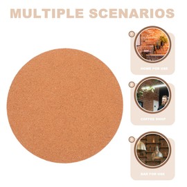 EXCEART Natural Cork Bulletin Board Set 12 Inch Round Self Adhesive Memo Surface for Office Wall Organization Photo Display and DIY Craft Projects