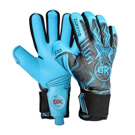 GK Saver Football Goalkeeper Gloves - MODESTY Series | Professional Soccer Goalie Gloves with Anti-Slip Palm and Removable Savefingers | Sizes 6-11 (MD CYAN NO Savefingers, SIZE 9)