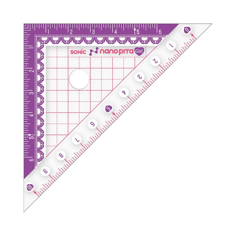 Sonic Nano Pita Girl Triangle Ruler 3.9 inches (10 cm)