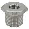 Flowbar VBU-S14-0402 1/2x1/4 Stainless Steel Threaded Fitting, Bushing, Silver