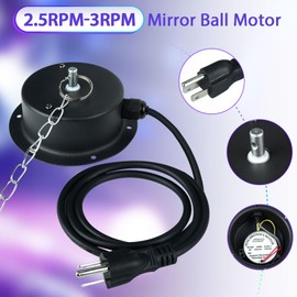2.5RPM Disco Ball Motor Heavy Duty Mirror Ball Electric Motor Rotator Supports 4'' - 16'' Balls for Dj Party Light Home Bands,Christmas Party