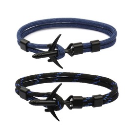 PBAHAUP Sailing Rope Bracelet, Pack of 2 Anchor Bracelets, Men's Anchor Bracelet, Men's Bracelet, Sailing Rope Bracelet, for Men, Best Friend, Teens, Husband, Friendship, Father, Brother, Friend