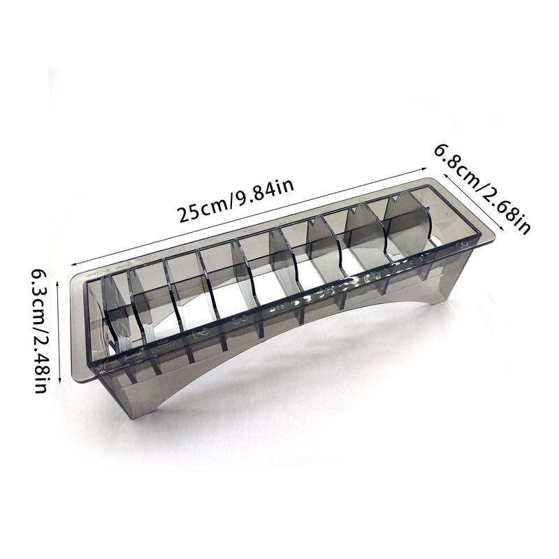 Rectangular Clipper Guard Holder, Plastic Blade Organizer for 10 Blades