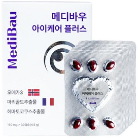 Medibau Eye Care Plus Dog Eye Nutrients Omega 3 Lutein Cataracts, 30 Tablets, Tear Improvement Eye Health, 1 pc / 메디바우 아이케어 플러스 강아지 눈영양제 오메가3 루테인 백내장, 30정, 눈물개선눈건강, 1개