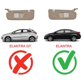 Sun Visor Fits for 2011-2015 Hyundai Elantra Beige Without Light OE Quality 2MPLASTIC (Left - Driver)