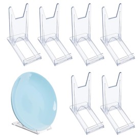 6Pcs Clear Plastic Display Stand Plate Display Stands Adjustable Acrylic Plastic Plate Stands Plate Holders for Display Plates Pictures Mobile Phones Photos