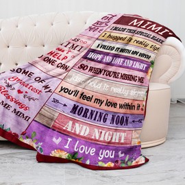 Mimi Throw Blanket, 60"x50" - Perfect Mimi Gifts for Grandma, Granddaughter, Christmas & Birthday