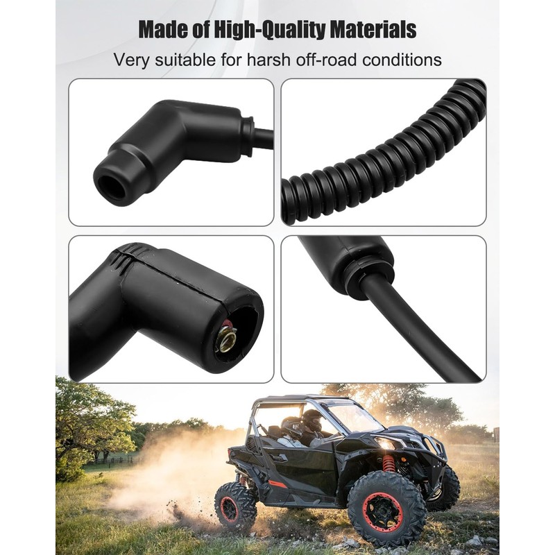 2 PCS Spark Plug Wire with Cap Fit for Can-Am