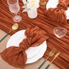 MLMC 3 Pack Fall Thanksgiving Table Runner Terracotta Cheesecloth Table