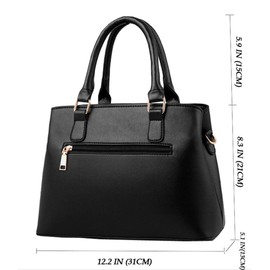 Dreubea Women's Leather Handbag Tote Shoulder Bag Crossbody Purse (Sky Blue…)