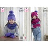 King Cole Kids Chunky Knitting Pattern Girls Easy Cable Pattern