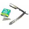 Classic Samurai Stainless Steel Straight Edge Barber Razor + 100