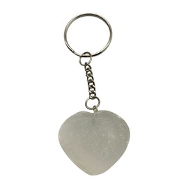 VIE Naturals Crystal Heart Keychain, 10x3cm, Selenite
