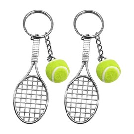 SHERCHPRY 2piezas Llavero De Tenis Con Colgante De Raqueta Creativa Para Decoración De Bolsas Para Souvenirs Y Fiestas Verde