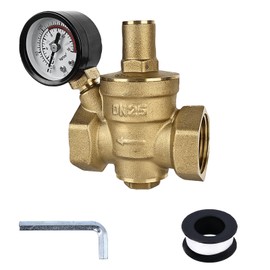 Pressure Regulator Water 1 Inch with Pressure Gauge: HOMURY DN25 Water Pressure Regulator, Adjustable Water Pressure Regulator, Water Pressure Regulator, Boiler, Pressure Regulator Made of 100% High