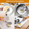 SOVYOULIVE 2 Pack Kitchen Dish Brushes with Bamboo Handle and