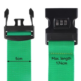 T Tersely 2-Pack T Tersely Luggage Straps with Combination Lock - Secure and Convenient Travel Accessories (Green)