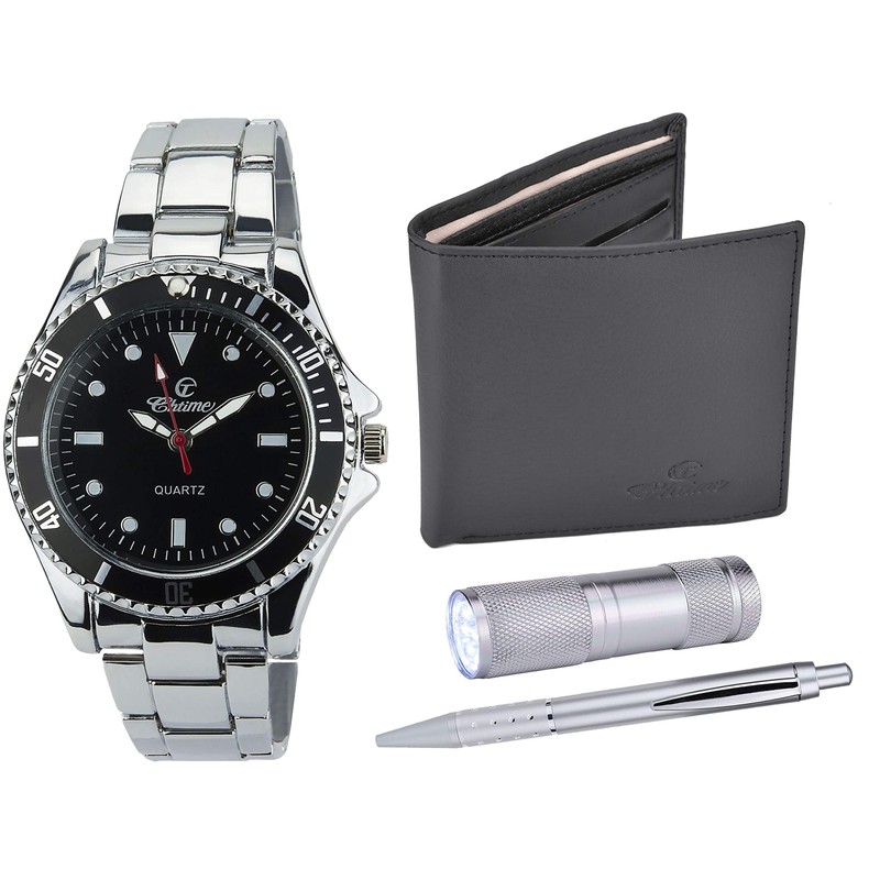 BELLOS Men's Black Watch Gift Box – LED Lamp –