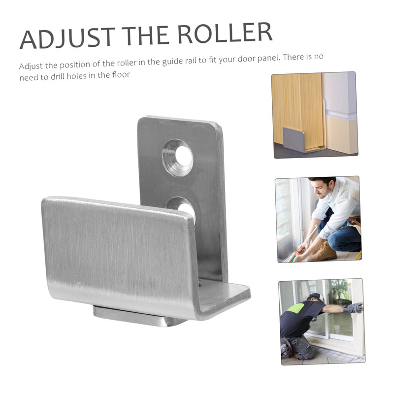 TEHAUX 2pcs Barn Door Floor Guide Adjustable Stainless Steel Stay