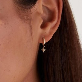 Moon and Star Hoop Earrings for Women Trendy Sun and Moon Earrings Small Hoop Earrings Dainty Minimalist Geometric Huggie Earrings Fashion Jewelry Gift For Her