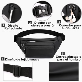 Cangurera Deportiva, Riñonera impermeable de gran capacidad,Multifuncionales Cangureras Deportivo de Cintura al Aire Libre, para Correr, Ciclismo, Mujeres, Hombres y Ocio (Gris)