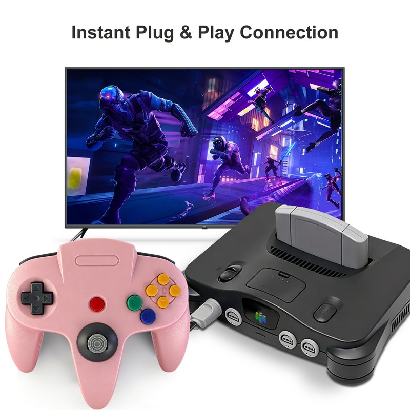 PGYFDAL 2 Pack Classic N64 Controller, Wired Gamepad Upgraded Joystick