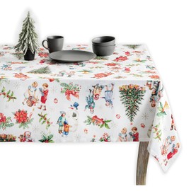 Maison d' Hermine Chromo 100% Cotton Tablecloth for the Kitchen, Dinner, Tabletop, Party Decoration, Weddings, Thanksgiving/Christmas (Rectangle, 160 cm x 220 cm)