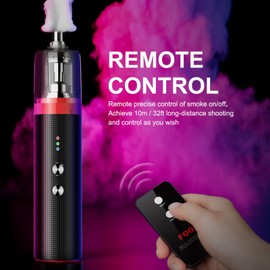 COOWOO Portable Mini Fog Machine, 3 Adjustable Modes, Handheld Fog Machine with Remote Control Fogger for TikTok Live Streaming, Youtube Short Videos, Photography and Parties, Model Smoke L