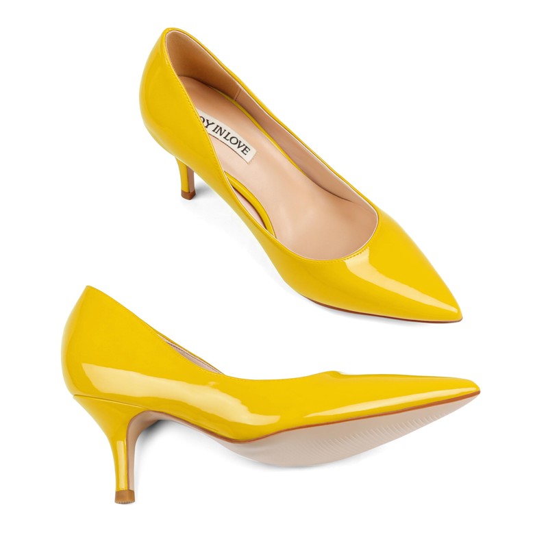 JOY IN LOVE Women's Shoes Low Heels Pointy Toe Kitten