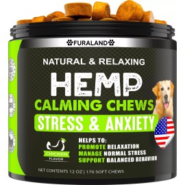 FURALAND Hemp Calming Chews for Dogs with Anxiety and Stress - 170 Dog Calming Treats ...