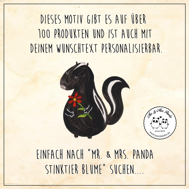 Mr. & Mrs. Panda Personalisiertes Bonbonglas Stinktier Blume XL 2000ml