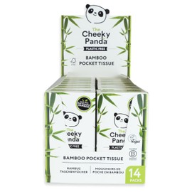 The Cheeky Panda Bamboo Facial Tissue | 14 x Plastic Free Travel Tissue Packs | 140 Super Soft Pocket Tissues