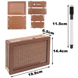 Wooden Money Box with Marker, Cash Box with Counter and Erasable Pen, Money Box, Note Counter, Money Box, Reusable with Savings Target and Numbers, Savings Target €5000