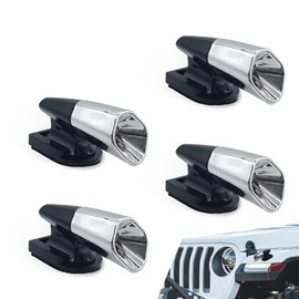 dawfall 4 PCS Automotive Wind Powered Deer Warning Devices, 0.8" x 2.1" x 1.2" ABS Deer Whistles Warning Devices, Ultrasonic Animal Alarms Accessories, Universal for Most Cars (Silver)