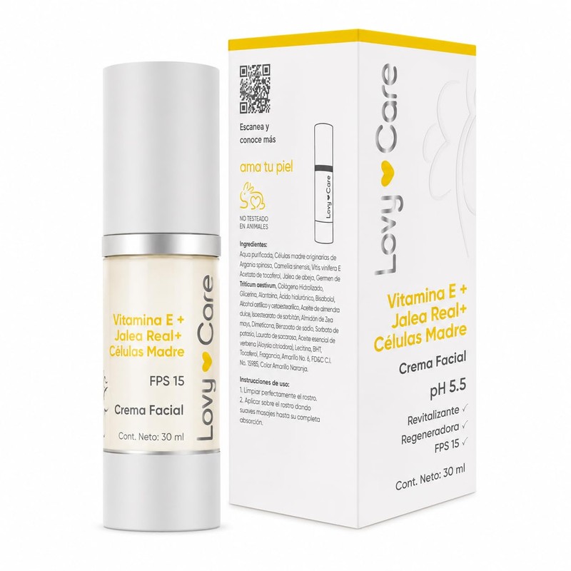 LOVY CARE Crema Facial con Vitamina E, Jalea Real y