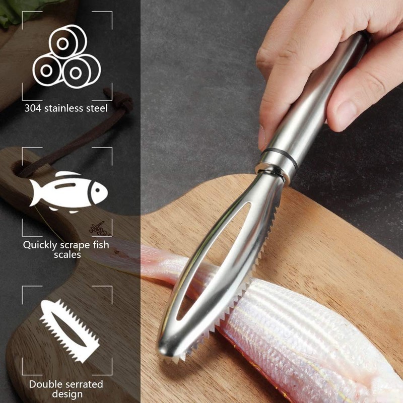 GZLCEU Fish Scaler 304 Stainless Steel Fish Scale Remover, Professional