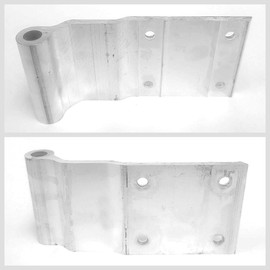 Aurora Aluminum Metallic Mill Great Dane Style 4-Hole w/Bushing 3-7/8" x 8-5/16" Door Hinge Semi Commercial Truck Trailer