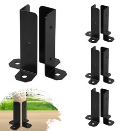 Cskunxia 8Pcs Adjustable Post Base Bracket Fit 1.5x1.5, 2x2, 2x4, 4x4 Post Deck Post Anchor Base Brackets Adjustable Wood Fence Pergola Brackets for Railing Mailbox Deck