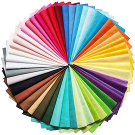 MIDUOLE Quilting Fabric, 50 Pcs Fat Quarter Fabric Bundles 8" x 8" (20cm×20cm) Solid Colors Pure Cotton, Precut Squares Sewing Quilting Patchwork Scraps for DIY Crafting