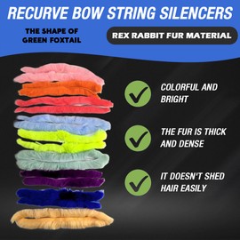 ZSHJGJR 2pcs Archery Bow String Stabilizer Recurve Bow Strings Shock Absorption Soft Fur Silencer Dampener Hunting Accessories (Light Blue)