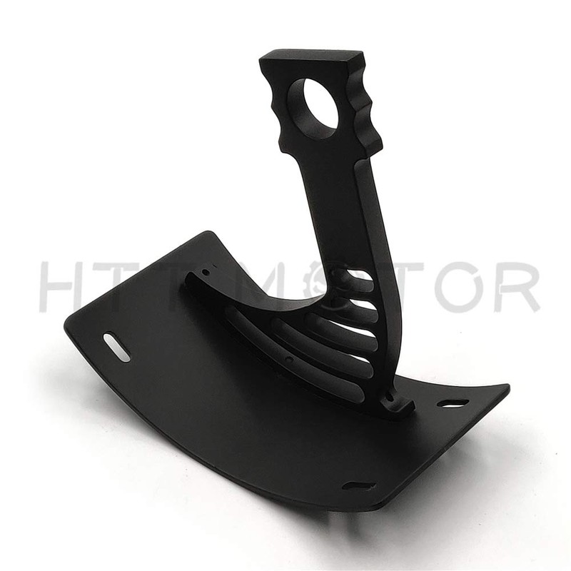 HTTMT MT360-02-BK Black Vertical Curved Mount License Plate Bracket Tag