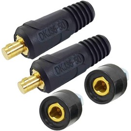 RIVERWELD TIG Welding Cable Panel Connector Socket Kit DKJ35-50 & DKZ35-50 Quick Release 315Amp Black 4pcs