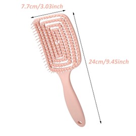 Organic Detangle Hair Brush,Anti-Knot and Anti-Breakage Detangling Brush,Wet Brush Speed Dry Detangler,for Women, Men,Wet,Thick,Curly Hair (Pink)