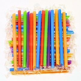 Mixfinite Jumbo Smoothie Straws 100 Pack, 210mm Long, 11mm Extra Wide Straws Individually Wrapped Straws Large Plastic Straws for Smoothies Milkshake Straws Thick Straws Jumbo BPA-Free Wide Straw