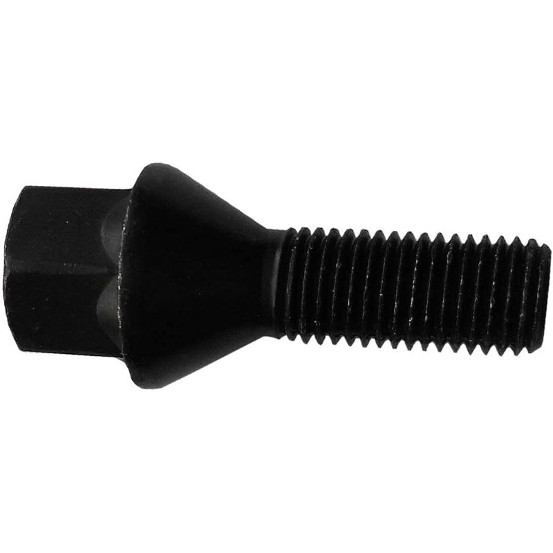 10 Wheel Bolts Taper Collar Black M12 x 1.25 36
