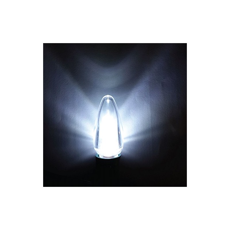 EZLS Cool White C9 Smooth LED Bulb Transparent Lens -