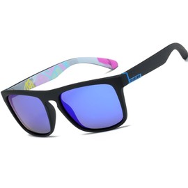 HGDGears Polarized Glasses Men Women Driving Cycling Fishing Retro Sunglasses UV Protection (Deep Blue)