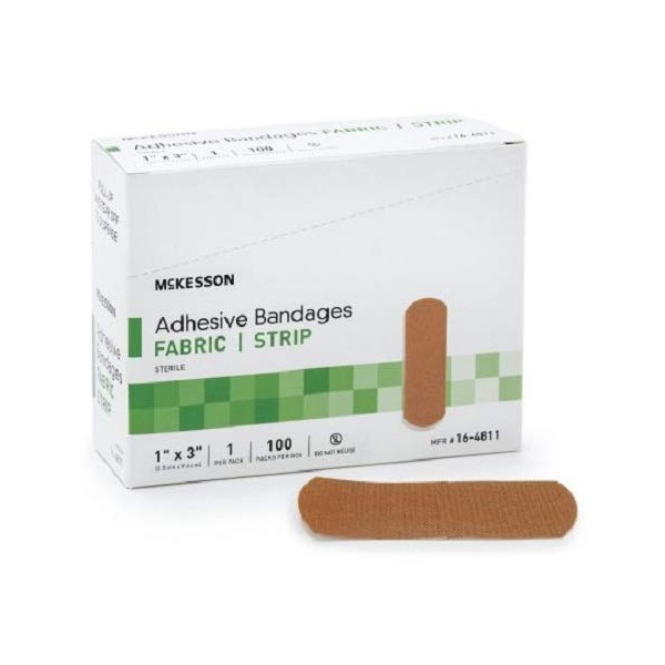 McKesson Performance Bandage Adhesive Fabric Strip, 100 Count (Pack of 4)